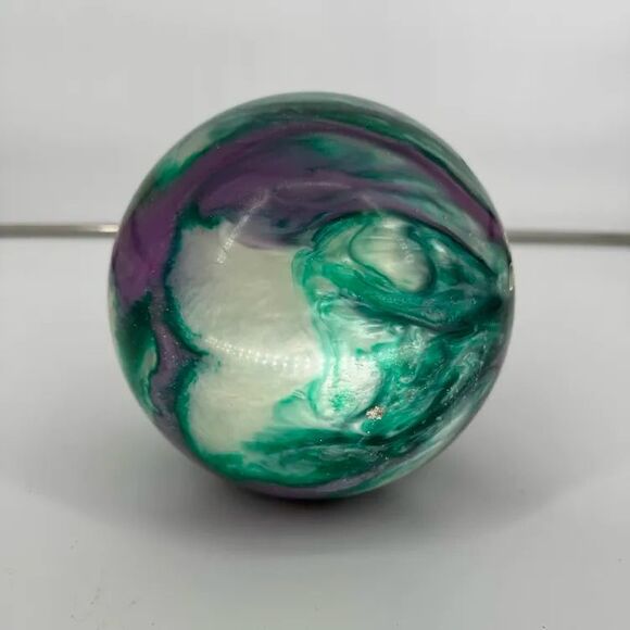 Brunswick Axis Bowling Ball 12lb 8oz Green Purple Swirl Reactive Resin Drilled - Picture 5 of 9